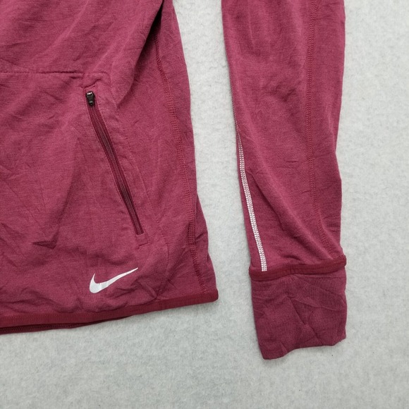 Nike Jacket‎ Womens Medium Red Pockets Full Zip Sweater Hooded Activewear - Picture 4 of 13